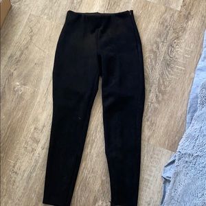 Black suede pants